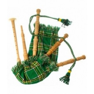 Junior Playable Bagpipe Irish National Tartan Cover Junior Playable Bagpipe Irish National Tartan Cover